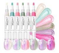 Nail Pen with Iridescent Colour Pen 6 Colours No UV Lamp High Gla