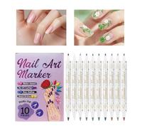 Nail Pens, 10 Pieces Smooth Fast Drying Fine Points As Tools For Nail Design | Drawing, Painting and Dots Liner | For Decorating Tracing And Drawing During Manicure