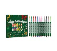 Nail Pens - 12 Colors Christmas Art Markers Manicure Drawing Tool Kit Fingertip Paint Pen Set For Women Girls | Beauty Products Collection