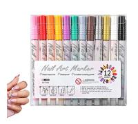 Nail Pens 12-Colors Fine Tip Quick Dry Tools for Painting