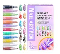 Nail Pens,12-Colors Quick-Dry Paint Builder - Nail Paint Pens,for Kids Christmas Stocking Stuffers Beginners Teen Women Manicure Night Girls