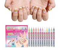 Nail Pens - 12 Colours Marker Painting Pens - Dotting Pens for Dotting Nails - As For Party Celebration Or Home Salon Nail Design
