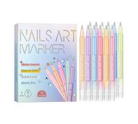 Nail Pens - 12 Colours Waterproof Quick-Drying Tool for Drawing and Doodling - Gel Nail Pens for Beginners, Teenagers and Girls for Salon Manicure Parties and Practice Project