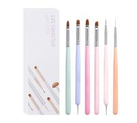 Nail Pens - 6PCS Gel Carving Brushes | Double-Headed Manicure Tool Set with Rhinestone Picker for Women, Nail Enthusiasts, Professional Salon, UV Gel, Indoor, Travel, Outdoor, Studios