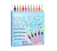 Nail Pens for Art 12 Colors Bright Quick Portable Liner