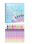 Nail Pens for Women 12 Colors Bright Quick Portable Waterproof Liner