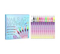 Nail Pens for Women 12 Colors Portable Quick Waterproof Liner