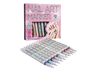 Nail Pens,High-Pigment Fine-Tip 12-Piece,Nail Drawing Markers Pens | for Home Talon Everyday Studio Hobbyists Mothers Professionals Beginners