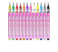 Nail Pens - Pack of 12 Quick-Drying Smudge-proof Line Pens - Nail Painting Marker Set, for Beginners, Children, Girls, Adults, Fingernail Canvas, Crafts, Salon, Home