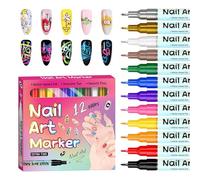 Nail Pens - Precision Art Tools for Detailed Manicure Styling | Acrylic Barrel with Fine Tip Flow Control, Smudge Limiting Formula, Easy Grip Color Markers for Home Salon Design
