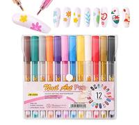 Nail Pens - Professional 12 Colors Acrylic Paint - Quick-Drying Gel Nail Polish Pen,for Practice Professional Salon Party Girls Women Teens Mothers Holiday Summer Spring