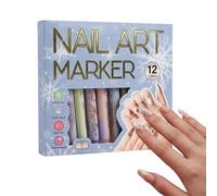 Naíl Pens Set, 12-Color, Metal Color, Manicure Creativity Kit, Fingernail Pens, Professional Friendly, for Home Salon, Beginners, Professional