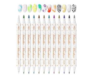 Nail Pens - Twelve Shade End Applicators, Fast Dry Decorative Markers, Precision Accessories | Personal Makeovers, Cosmetic Projects, Fashion Expression, Amateur Techniques,