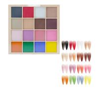 Nail Pigment Powder Palette, 16 Colors Solid Gradient Color Nail Pigment Matte, Colorful Nail Pigment Palette Solid Nail Powder Set, Pigmentos Para Uñas for Nails Art Manicure (#02)