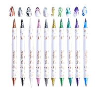 Nail Point Graffiti Pens - 10X Double-Ended Nails Painting Pens - Mother, Girlfriend Fingernails Beauty Maker Doodling Solution for Traveling, Stage