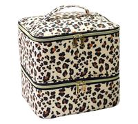 Nail Polish Bag - Nail Polish Organizer Case, Travel Nail Polish Case | E 2 Layer Nail Polish Carrying Case, Nail Polish Storage Bag with Handle, leopard, Se référer au descriptif, Refer to
