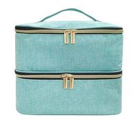 Nail Polish Bag, Polyester Pretty Nail Polish Case, Portable Nail Polish Storage, Multipurpose Nail Polish Case Organizer for Manicure Tools, Cosmetic, Nail Gel, Nail Files, Nail Polish Remover, Green