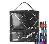 Nail Polish Bag - Portable Organizer Case for Supplies, Travel Storage for Gel Bottles and Manicure Tools | Compact Cosmetic Carry Bag with S, Black, Se référer au descriptif, Refer to