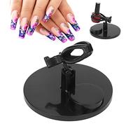 Nail Polish Bottle Holder Stand with Tilter Function, Anti-Spill and Prevent Fall Off Nail Gel Fixing Clip for Manicure Painting (Wide Base)(Black)