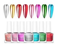 Nail Polish | Bright Colorful Gel Nail Mirror Effect | Fast Drying Manicure Art in Various Colors Great for Home Salon or Party Wedding Holiday