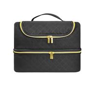 Nail Polish Carrying Case, Double-Layer Nail Polish Storage Bag- Fits Nail Dryer Lamp and 30 Bottles(15ml/0.5 fl.oz), Organizer Bag with Adjustable Dividers for Manicure Set (Black, 60 Bottles)