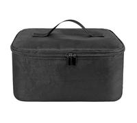 Nail Polish Carrying Case, Double-Layer Nail Polish Storage Bag- Fits Nail Dryer Lamp and Bottles, Nail Polish Organizer bag with Adjustable Dividers for Manicure Set (waxing kit bag-black)