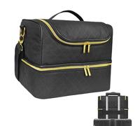 Nail Polish Carrying Case, Gel Polish Organizer | Nail Tech Carrying Case - Double Layer Holds 60 Bottles and a Nail Dryer for Manicure Tools