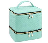 Nail Polish Carrying Case - Nail Polish Holder Bag, Travel Nail Kit Storage Organizer | 2 Layer Cosmetic Organizer Bag, Large Capacity Nail Accessories Storage, Beauty Bag for Nail Drill Tools