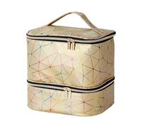 Nail Polish Case - Leather Nail Supplies Organizer | Double Layer Nail Kit Organizer, Large Capacity Nail Polish Organizer, Sponge Partitions, gold, Se référer au descriptif, Refer to description