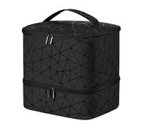 Nail Polish Case - Nail Polish Case - Nail Polish Organizer Case | Double Layer Design Nail Polish Holder Carrying Case Storage Bag, Black, 24.5*21*26cm, Adam