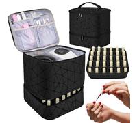 Nail Polish Case - Nail Polish Storage, Overlay Vanity Cases | Nail Paint Bottle Organizer With Big Double Compartment, Trans Bag