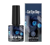 Nail Polish For Women, Water Based Blue Black Ćàt Eýë Glitter Gel | 3x1 Inches 10ml Quick Drying Shine, This Healthy Transparent Jelly Lacquer Is Best For Autumn Winter Salon Use