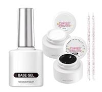 Nail Polish Gel | Lightweight Fingernail Foundation Coat,White Black Gel Nail Polish | for Travel Outdoor Indoor Business Trip School Girlfriend Wife Friend Sister Daughter