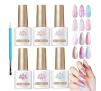 Nail Polish Gel,Shimmer Nail Polish | 6 Colors Shimmer Fingernail Gel Manicure Art Supplies for Women at Home or Salon Use