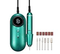 Nail Polish Machine Kit DC 5V 2A 0-30000RPM 2*2600mAh Battery 8-10 Hours Working 3.5 Hours Charging Metal ABS Material for Home Salon Nail Polishing Callus Removal Engraving Grinding Sharpening Ped