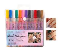 Nail Polish Markers | 12-Color 0.5mm Fine Tip Quick-Drying Manicure Tools | Fingernail Art Markers Polish Pen,for Painting Dotting Home Salon Party Practice Daily Christmas