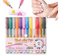 Nail Polish Markers,12 Colors Acrylic Paint | Quick-Drying Nail Doodle Pens | for Practice Professional Salon Party Girls Women Teens Mothers Holiday Summer Spring