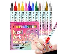 Nail Polish Markers - 12 Colors Fine Pens | Quick-Dry Beauty Accessories For Diy Journal Fingernail Women Men Youth Beginner Mother Manicure Salon Home