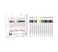 Nail Polish Markers - 12 Colors Waterproof Long-Lasting Manicure Art Pens | Quick-Drying Nail Markers | for Wife Girlfriend Birthday Christmas Home Wedding