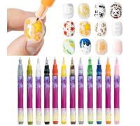 Nail Polish Markers - 12 Colours Double Ended | Brush for Nail Design with Dots and Lines, for Beginners Women Girls
