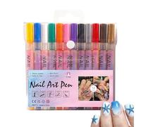 Nail Polish Markers | Quick-Drying 12-Color Manicure Tools - Nail Point Dotting Liner Pen | for Painting Dotting Home Salon Party Practice Daily Christmas