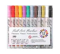 Nail Polish Markers - Set of 12 Pens, Markers for Quick Drying, for Home Salon Formal Parties Wedding Travel Manicure Festival Informal