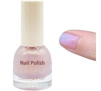 Nail Polish - Mermaid Pearl Shimmer Nail Polish - Light Pink with Pearlescent Shell Glitter 10ml, Long Lasting Quick Dry Breathable Varnish for Nail Art Decoration - No UV Required