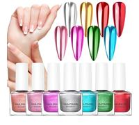 Nail Polish - Mirror Effect Long Lasting Gorgeous Glossy Manicure Art,8 Colors Quick Dry Fingernail Manicure Art Supplies for Home Salon Wedding Holiday