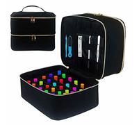 Nail Polish Organiser Case, Double Nail Polish Organizer Holds Nail Varnish Storage Bag Nail Varnish Travel Carrying Case for Nail Polish Tools Kit (Empty Case)