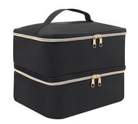 Nail Polish Organiser Double Layer Nail Varnish Storage Holds 15ml 30 Bottles and Other Manicure Tools Portable Nail Polish Storage with Handle and Zipper for Nail Art Tools Storage Beauty tools