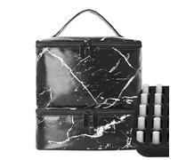 Nail Polish Organiser - Nail Polish Storage Bag | 30 Bottles Portable Double-Layer Heightened Large-Capacity Oil Bag | Flexible Lamp Supplies Organizer | Lightweight Portable Travel Pouch F