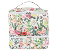 Nail Polish Organiser, Nail Varnish Storage, Floral Cosmetic Bag, Double-Layer Large Capacity Portable Bag for Home Vanity, Travel, Bathroom, Nail Art Enthusiasts & Beauty Lovers