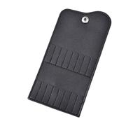 Nail Polish Organizer 2Pcs 16 Positions Folding Nail Drill Bits Organizer Bag Black White Portable DIY Nails Art Tool Storage PU Leather Manicure Accessory(Black)