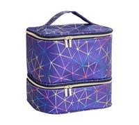 Nail Polish Organizer 30 Bottles Nail Polish Organizer Case | Nail Polish Carrying Bag, With Handle Polish Bag and Carrying Case, ESP Partitions, blue, Consulte la descripción, See description